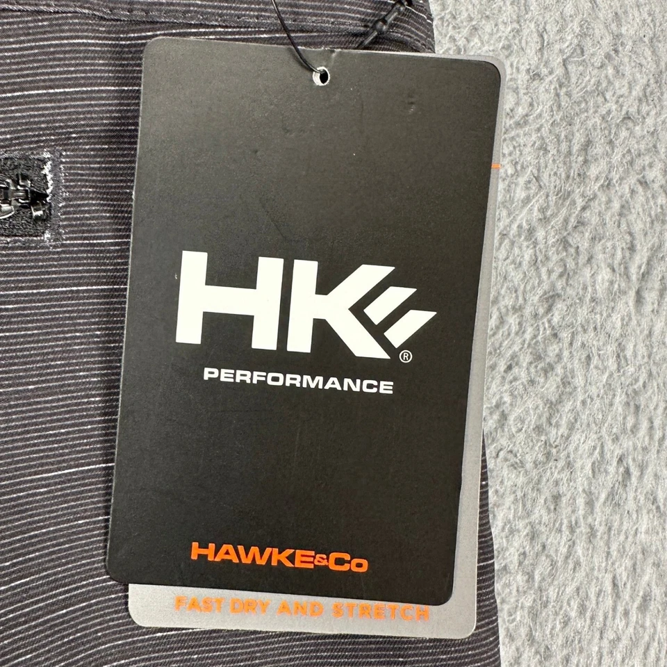 Pantalones Cortos Carga Hawke Co. Performance Para Hombres 38 Rayas Grises Frente Plano Elastizados NUEVO Foto 2 de 4