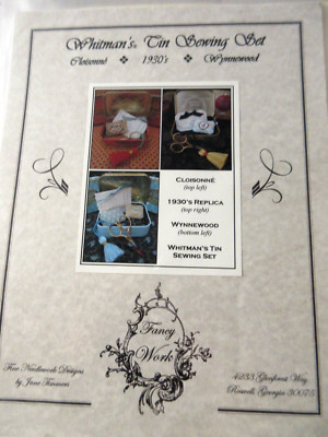 Fancy Work WHITMANS TIN SEWING SET Ctd Cross Stitch Chart NO BOX