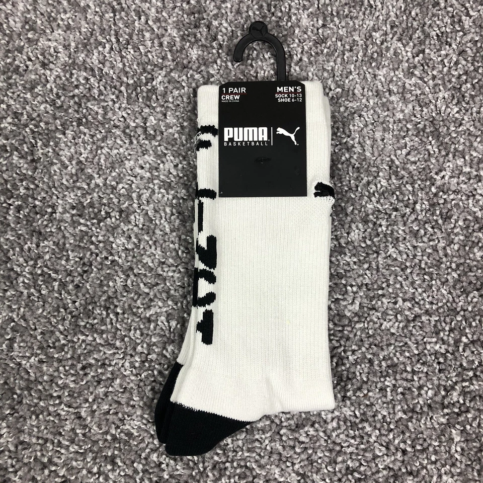 Puma Basketball Mens 2 PAIRS Crew Socks Beige Sz Sock 10-13/Shoe 6-12 P116546041 - Image 4 of 4