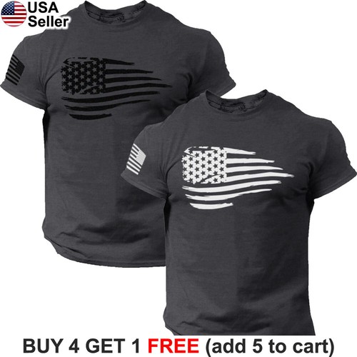 Camiseta Bandera de Estados Unidos Orgullo Americano Patriótico Político Angustiado Hombres BAM01 - Imagen 7 de 20