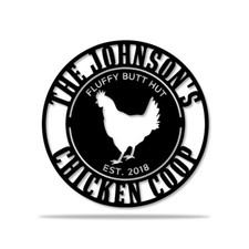 Personalized Hen House Metal Signs, Custom Chicken Coop Wall Art Decor