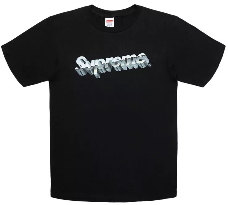 ⭐️ Tee shirt noir logo chromé suprême taille M SS20 ⭐️