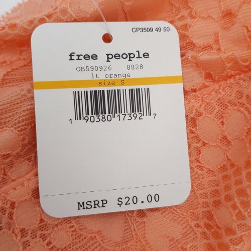 Free People Women's Small Galloon Halter Lace Bralette Lt Orange - Picture 5 of 6