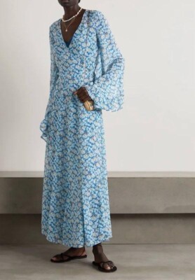 de la vali blue dress ONDAS MAXI DRESS IN SKY SILK SATIN – DE LA VALI OFFICIAL main image 0
