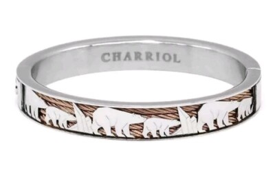 NEW Charriol Forever Polar Bear Bangle 04-201-1139-26L - Rose Gold - Size L