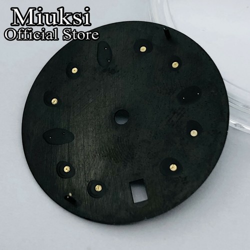 Miuksi 28.5mm black blue gray green watch dial luminous dial fit NH35 movement - Picture 5 of 24