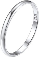 Anello Eternità Argento Sterling 925 Fede Nuziale 2mm Impilabile Silvora V1/2 20,5mm