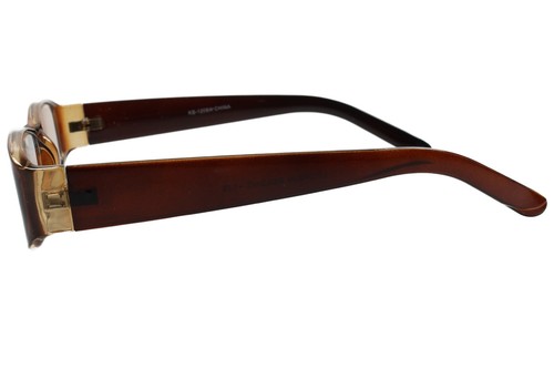 Brown Mens Womens Modern Stylish Fashion Casual 2.00 Rectangle Reading Glasses - Picture 3 of 4