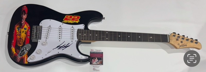 JOEY LOGANO SIGNED CUSTOM ELECTRIC GUITAR NASCAR CHAMPION #22 JSA COA