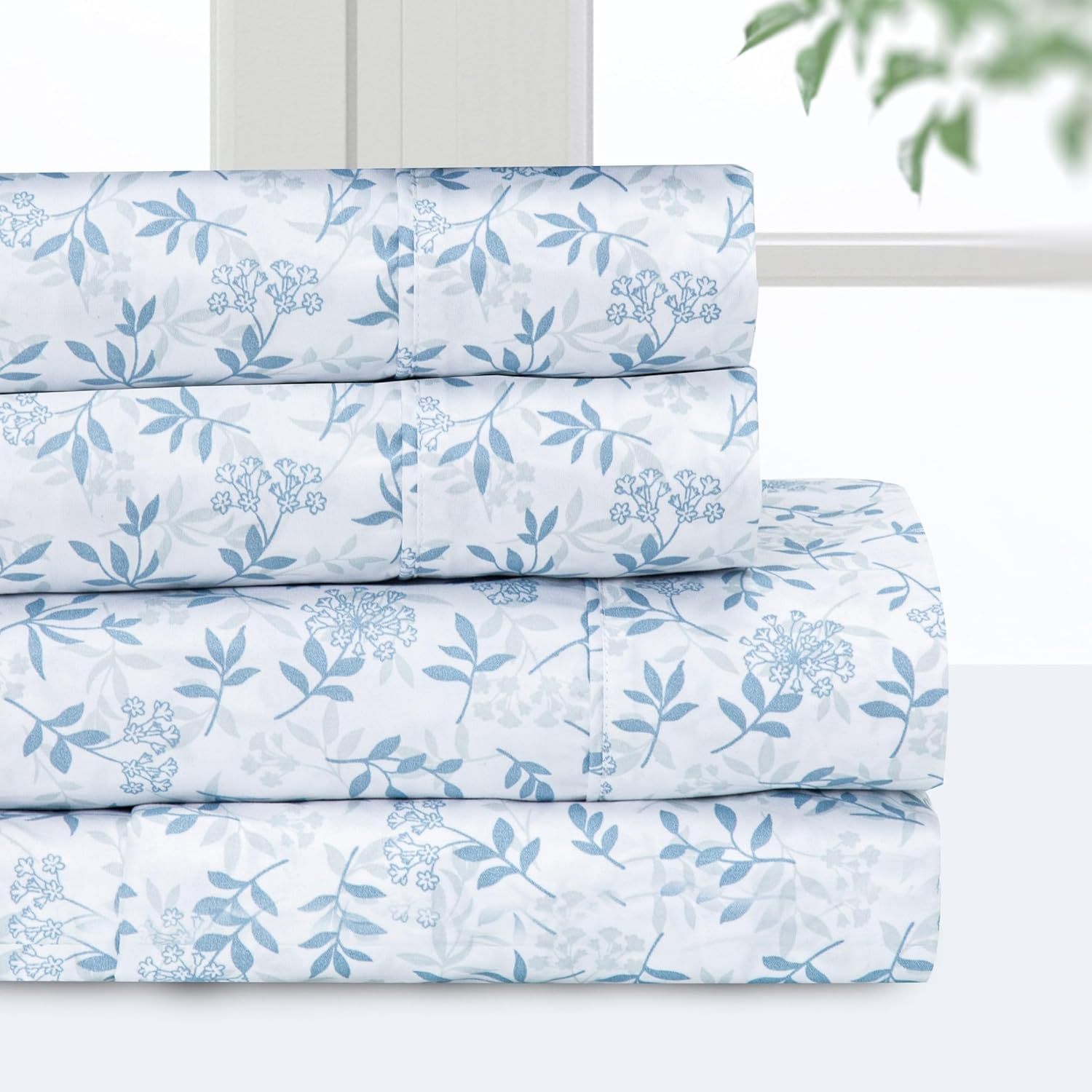 Bedding Queen Bed Sheet Set- 4 Pieces Bedding- 100% Polyester Microfiber- Super