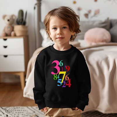 Welttag des Buches bunt überlappendes Sweatshirt bedruckt Zahlentag Ideen Kinder Top