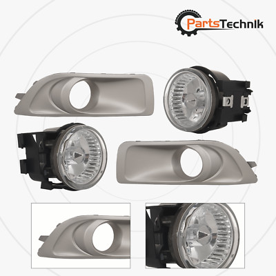Pair Fog Lights For 2010 2011 2012 Subaru Outback Silver Bezel Clear Lamps LH+RH