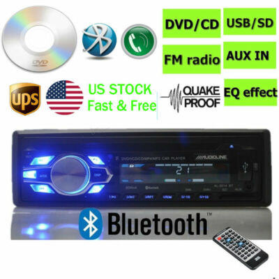 1 DIN Car Radio Stereo Bluetooth DVD/CD Player MP3 USB SD FM In-Dash LCD Display