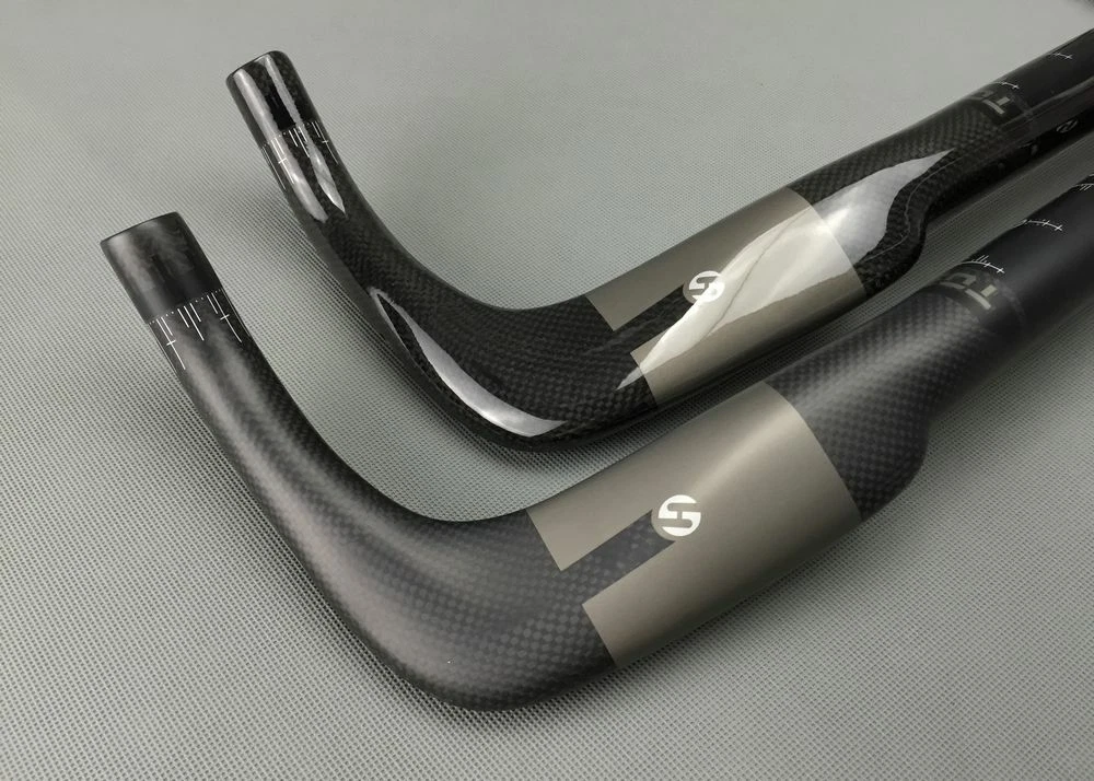 Manillar TOSEEK De Fibra De Carbono Tipo Bullhorn + Aero, 31.8 Mm, Medidas 400/420/440 Mm, Para Ruta O Triatlón