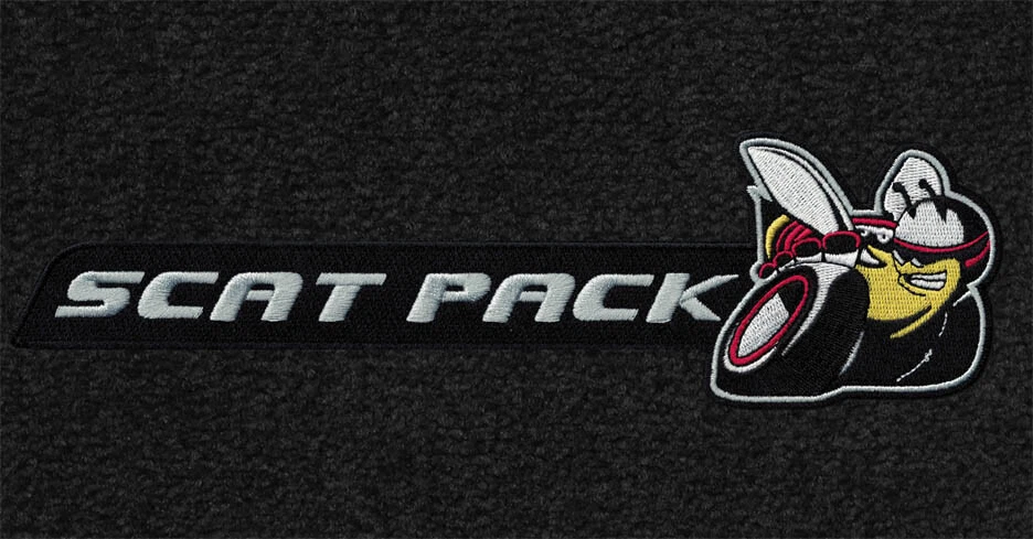 NEW! BLACK Carpet FLOOR MATS 2011-2021 Dodge Charger Scat Pack Logo on all 4 - Image 2 of 4
