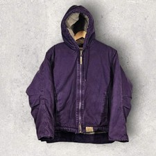 C.e. Schmidt Duck Cotton Fleece Lined Work Detroit Jacket Coat In Purple Uk 10