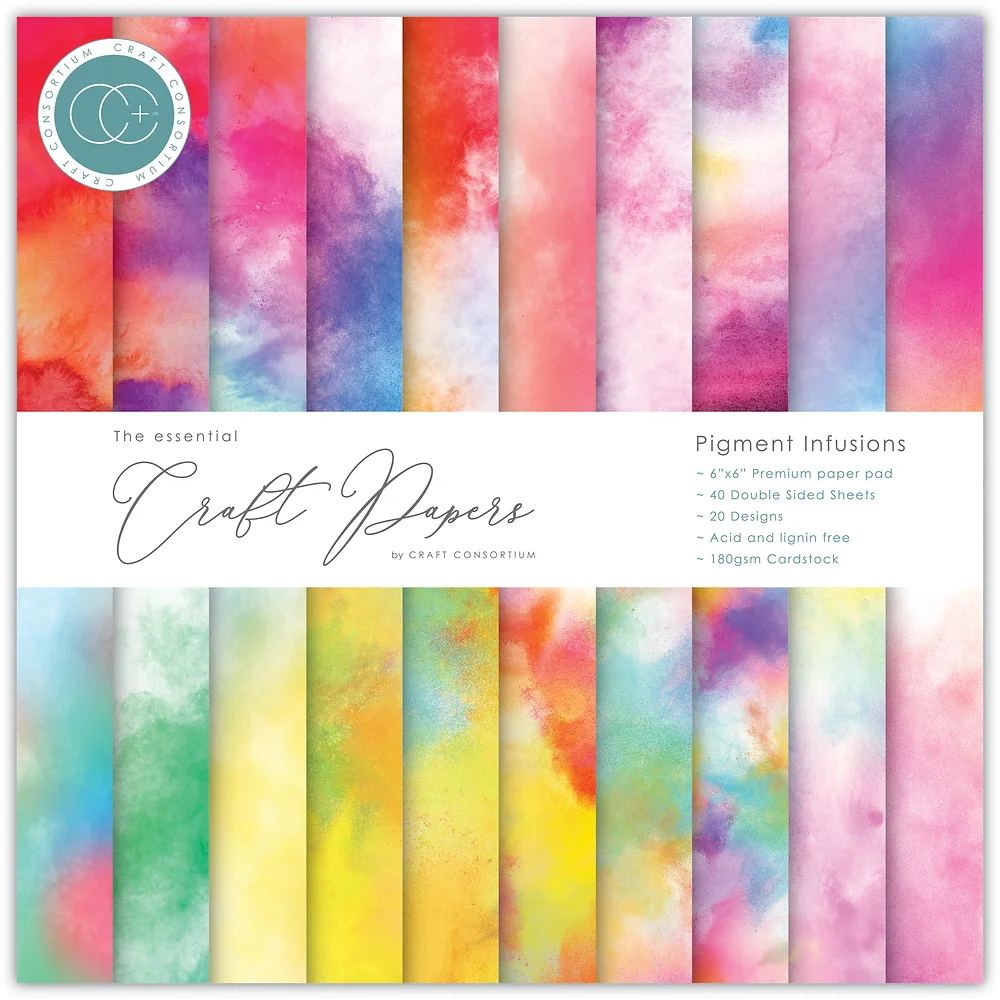 Craft Consortium Pigment Infusions Multicolor 6x6 Paper Pad Birthday Card Making