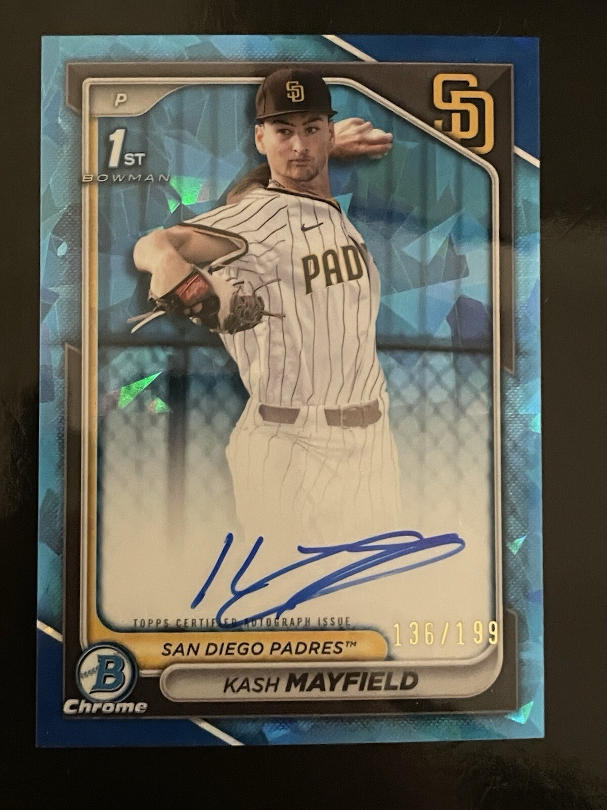 Kash Mayfield 2024 Bowman Draft Sapphire 1st Bowman Blue Sapphire Auto /199