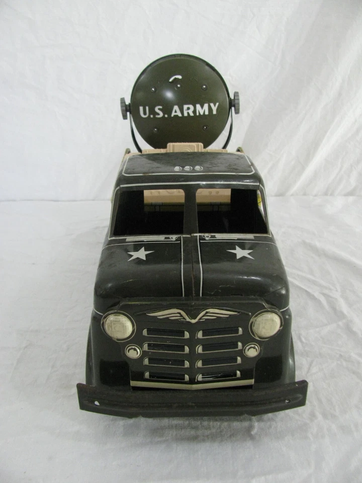 Camión reflector vintage de acero prensado Marx de las Fuerzas Armadas del Ejército de los Estados Unidos #54 ¡Leer! Foto 3 de 4