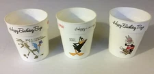 Vintage 1989 Looney Tunes Bugs Bunny 50th Birthday Collectible Cups Lot Ziploc
