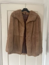 Vintage Edward Stuart Brown Fur Coat Size 14