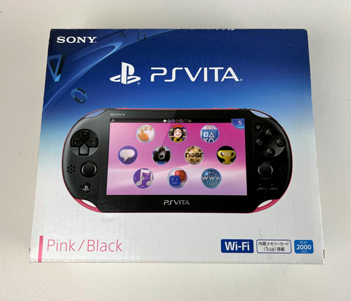 PS Vita Sony Pink Black Slim PCH-2000za15 w/ Charger &Box ...