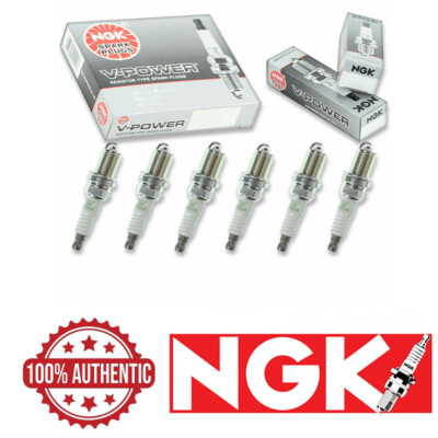 NGK V-Power Resistor Type Spark Plugs Copper Core BKR6E-11 2756 Set of 6 NEW