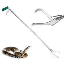 Motina 52" Basic Snake Clamp Reptile Grabber Rattle Stainless Steel Snake Catc..