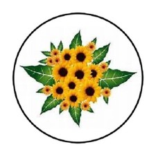 48 SUNFLOWERS ENVELOPE SEALS LABELS STICKERS 1.2" ROUND