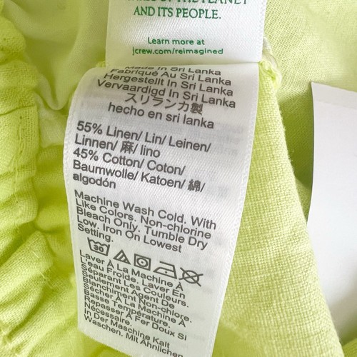 J.Crew Linen-Cotton Blend Drawstring Pants Neon Yellow Size 6 AW839 $69 NEW - Picture 10 of 10