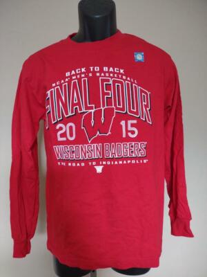 New Wisconsin Badgers 2015 Final Four Mens Size S Small Red Longsleeve Shirt