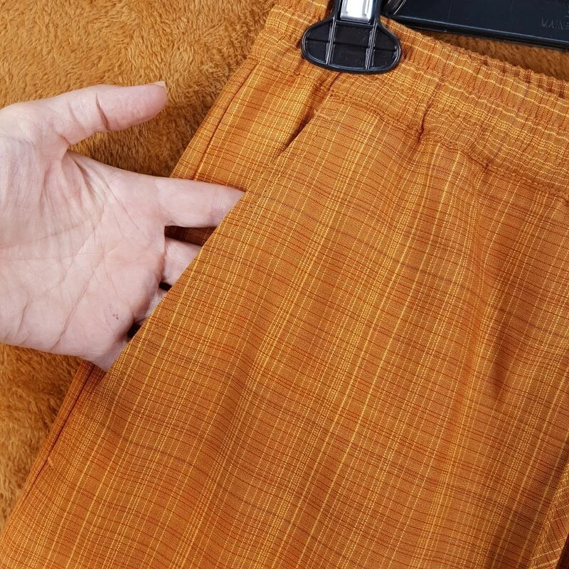 Pantalones Cortos MARNI Para Hombre Talla 50 Naranja A Cuadros Lana Virgen Carga 10" $850 Foto 4 de 4