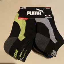 Puma Men Socks 6 Pairs Pack Low Cut Sport style SZ 10-13 Shoe 6-12 Black Combo