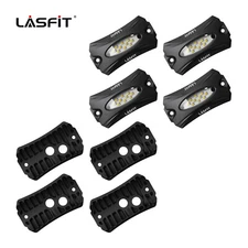 4pods Lasfit Off-Road Switchback LED Rock Lights Kit White & Amber Dual Color