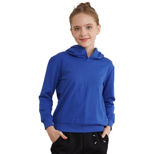 Kids Girls Casual Hoodie Long Sleeve Lightweight Hooded Sweatshirt Pullover Tops - Picture 29 of 106