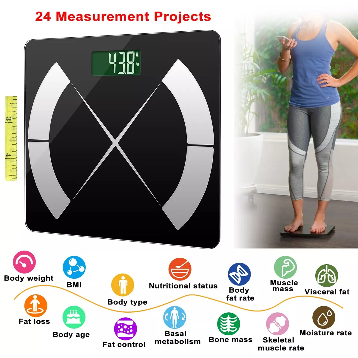 Smart Body Composition Scale Digital App Scale BMI Health Analyzer