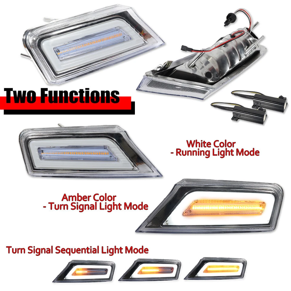 Luces de esquina intermitentes LED de señal de giro con retroceso transparente para Jeep Liberty 08-12 2X Foto 2 de 4