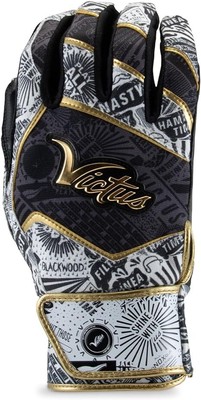 New Victus NOX Adult Batting Glove Small Black/White/Gold Batting Glove