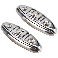 YaeMarine 2 PCS 6" Boat Flip Up Folding Dock 316 Stainless Mooring Cleat Marine