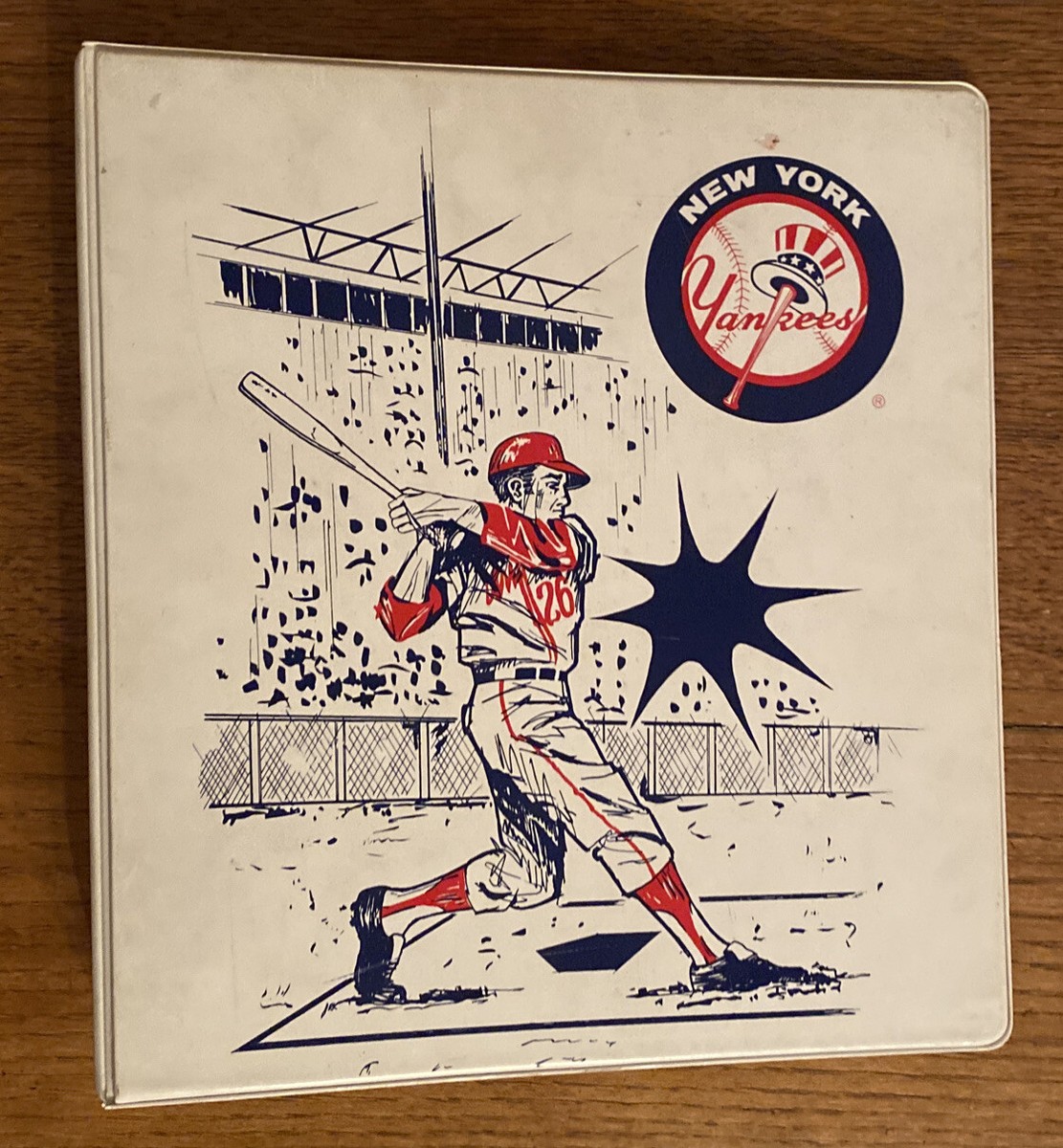 Vintage Baseball Card Album 3-Ring Binder 1968 Major League New York Yankees
