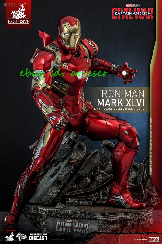 ホットトイズ MMS608-D42 アイアンマン マーク46 Amazon.co.jp: ムービー・マスターピースDIECAST シビル・ウォー