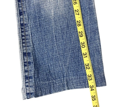 Pantalones de mezclilla LEI ASHLEY Lowrise corte bota juniors talla 3 bordados 5 bolsillos elásticos BONITOS - Imagen 16 de 19