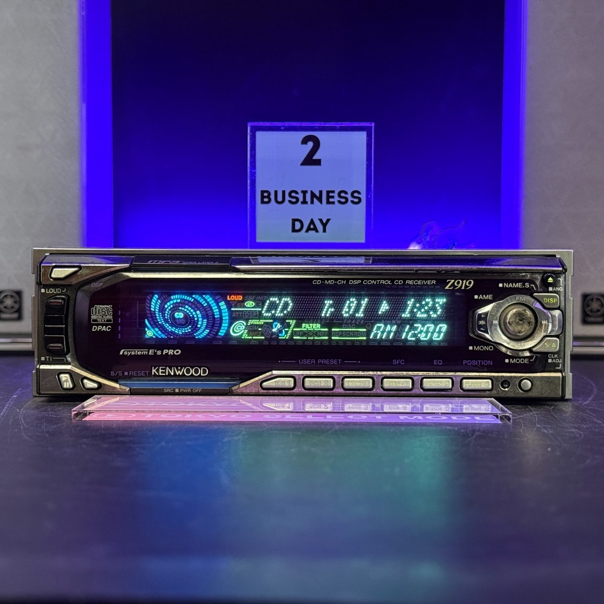 音出しOK ケンウッド CDチューナー Z919 1DINデッキ KENWOOD Z919 1DIN Car Audio CD Player JDM Spectrum Analyzer Tested