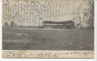 1908 LEWISBURG WV BALL PARK GIOCO IN CORSO CON CARTOLINA A. WALLACE TIMBRO POSTALE