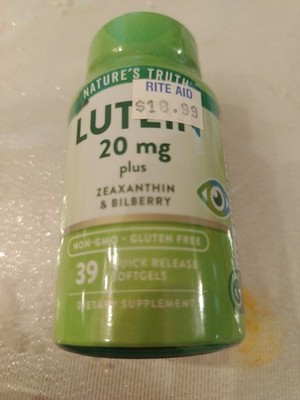 Lutein 20mg 39 Softgels With Zeaxanthin and Bilberry by Nature's Truth,,,8