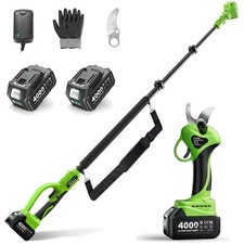 Cesoie elettriche da potatura, taglio rami, lama SK5, telescopico, batteria