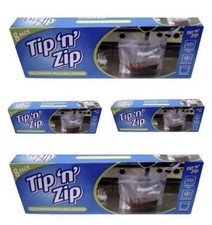 NEW 32 TIP N ZIP LIQUID FOOD STORAGE POUCH FREEZER RESEALABLE SOUP SAUCE 4 BOXES