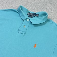 Polo Ralph Lauren Polo Shirt Mens XL Blue Short Sleeve Collared Custom Fit