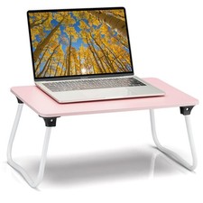 Foldable Lightweight Lap Desk Laptop Stand - Bed Breakfast Tray, Pink