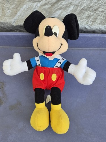 Mattel Inc. 90’s Disney Mickey Mouse Overalls Toy Plush Stuffed Animal 12" Tall